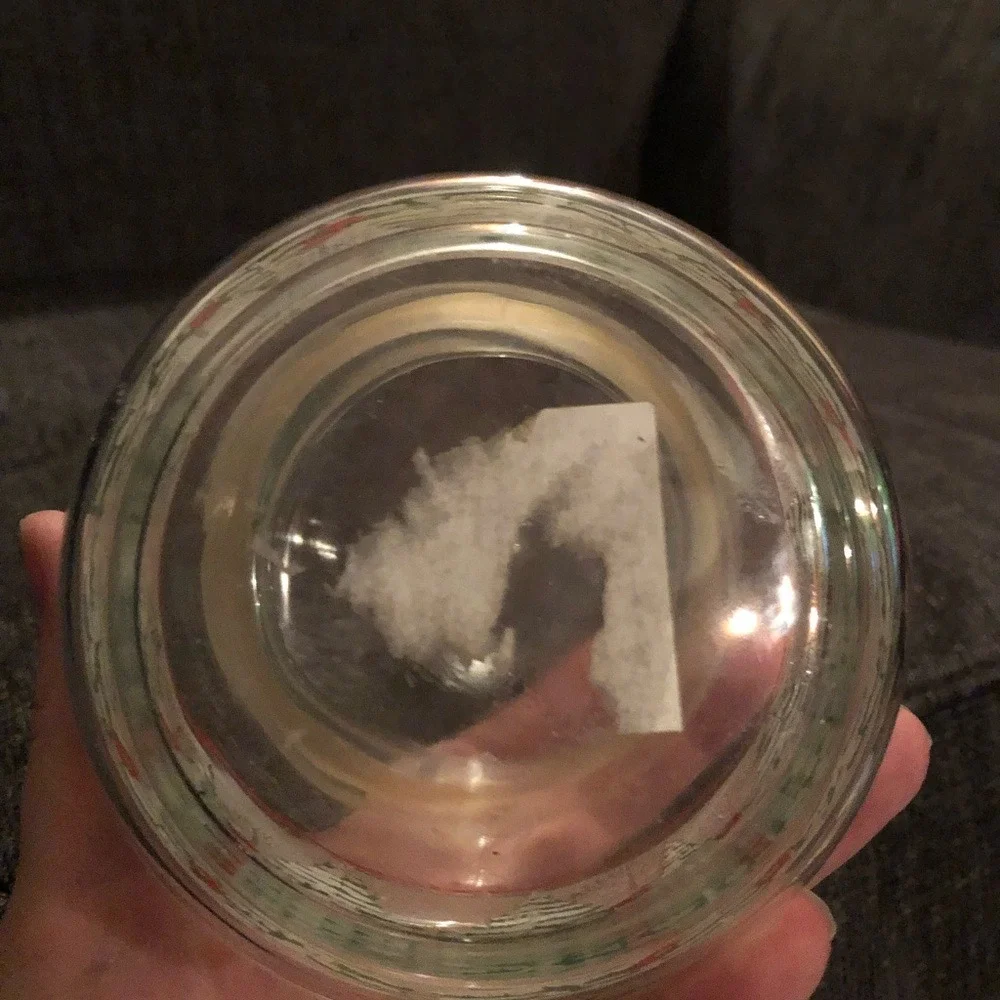 Vintage Christmas Glass Apothecary Jar Winter Village Snow Tree‎ Candy Canister